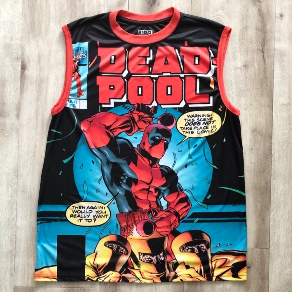Dead Pool, Marvel, Mens, Tank Top, Sleeveless, Size L, Very Good Condition